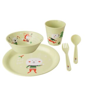 Set stoviglie con posate - Verde